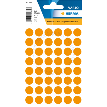 HERMA LABEL #1864 13MM LUM. ORANGE