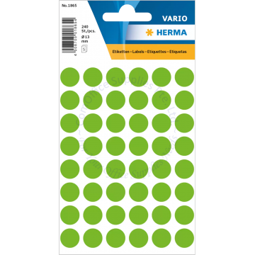 HERMA LABEL #1865 13MM GREEN