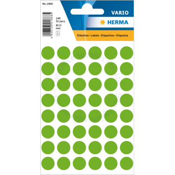 HERMA LABEL #1868 13MM LUM. GREEN