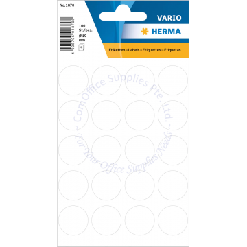 HERMA LABEL #1870 19MM WHITE