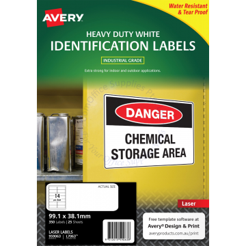 AVERY DURABLE HEAVY DUTY LABELS L7063-25 99.1x38.1MM