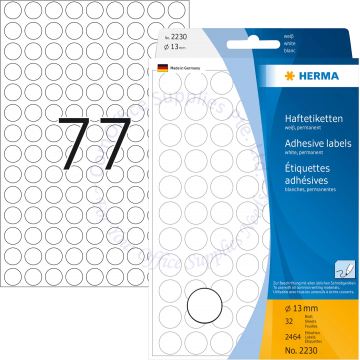 HERMA LABEL #2230 13MM WHITE