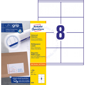 AVERY ZWECKFORM MULTIPURPOSE LABELS 3426 105x70MM