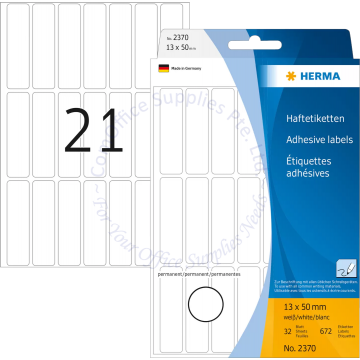 HERMA LABEL #2370 13x50MM WHITE