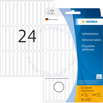HERMA LABEL #2530 06x50MM WHITE