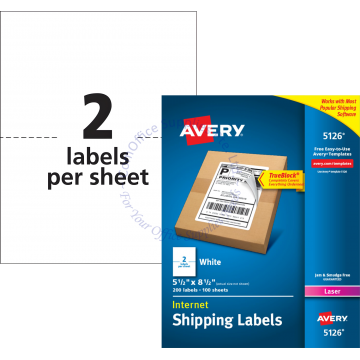 AVERY SHIPPING LABELS 5126 5.5x8.5" (100s)