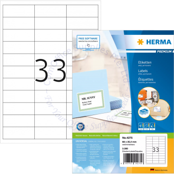 HERMA LABEL #4275 66x25.4MM