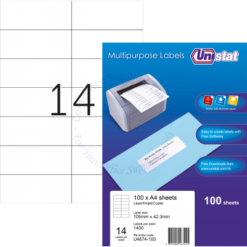 UNISTAT LABELS U4674 105x42.3MM (100s)