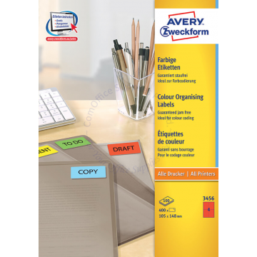 AVERY ZWECKFORM COLOUR ORGANISING LABELS 3456 RED 105x148MM