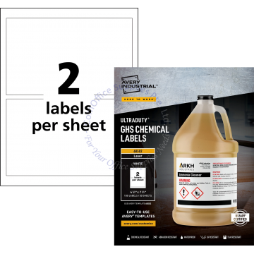 AVERY ULTRADUTY GHS CHEMICAL LABELS 60502 4.75x7.75" (50s)