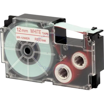 CASIO LABEL TAPE 12MM XR-12WER1 RED/WHITE