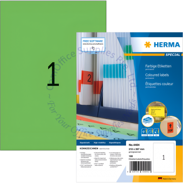 HERMA LABEL #4404 210x297MM GREEN