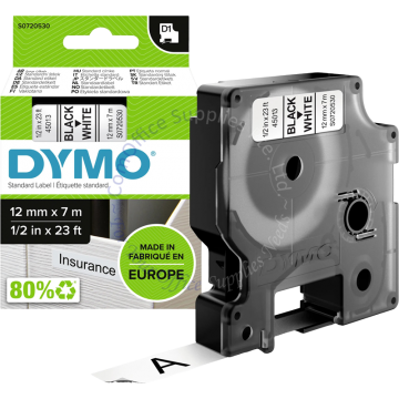 DYMO D1 TAPE 09MM 40913 BLACK/WHITE