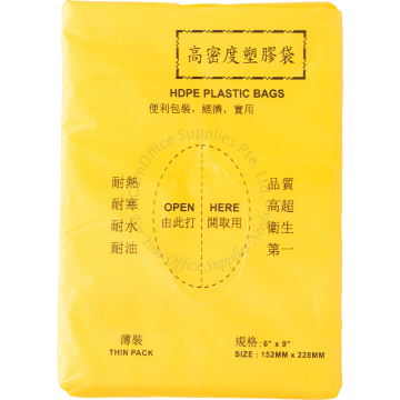 PLASTIC BAG CLEAR (HDPE) 6x9" (152x228MM)