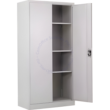 METAL FULL HEIGHT SWING DOOR CUPBOARD W/3 ADJUSTABLE SHELVES W915xD457xH1830MM