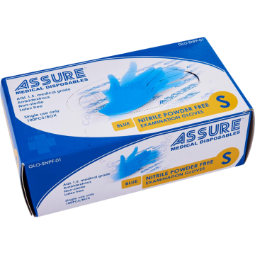 ASSURE SOFT NITRILE POWDER-FREE GLOVES (100s) BLUE - M