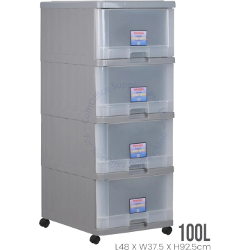 TOYOGO 4 TIER MENTON DRAWER W/WHEELS #707-4