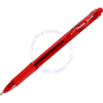 PENTEL RETRACTABLE BALL POINT PEN BK417 0.7MM RED