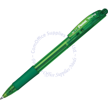 PENTEL RETRACTABLE BALL POINT PEN BK417 0.7MM GREEN