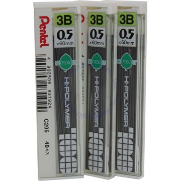 PENTEL PENCIL LEAD C205-3B 0.5MM 3B (40s)