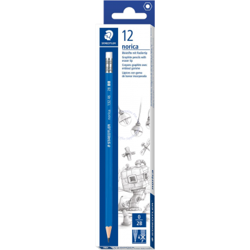 STAEDTLER PENCIL NORICA 132 46 2B (WITH ERASER TIP)