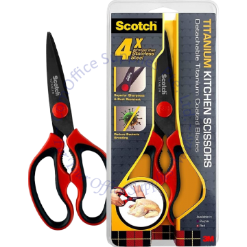 3M SCOTCH TITANIUM DETACHABLE KITCHEN SCISSOR KS-DTR RED
