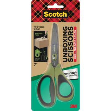 3M SCOTCH NON-STICK 2-IN-1 UNBOXING SCISSORS 1487NS 7"