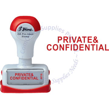 SHINY OA PRE-INKED STAMP - PRIVATE & CONFIDENTIAL (NP19)