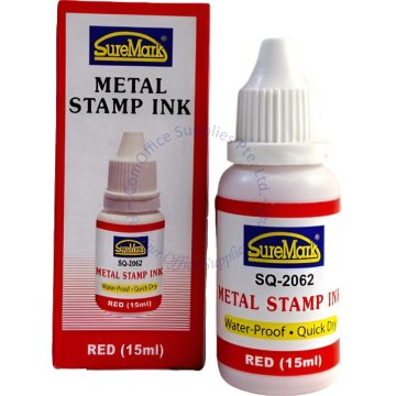 SUREMARK METAL STAMP INK (OIL BASE) SQ-2062 30ML - RED