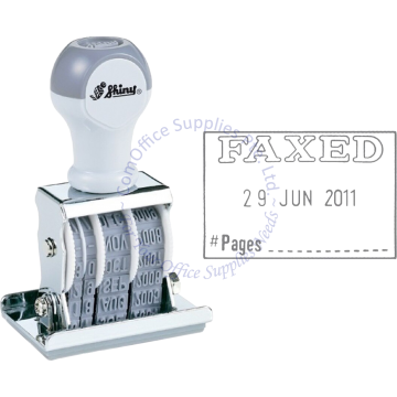 SHINY DIE-PLATE STAMP W/DATE S-67 FAXED
