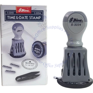 SHINY DIE-PLATE STAMP W/DATE&TIME S-3224 24MM 24HRS
