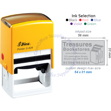 SHINY SELF INKING STAMP W/RUBBER S-828 56x33MM