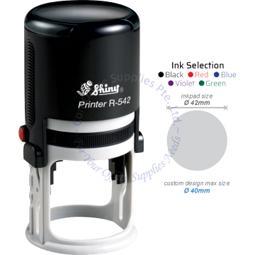 SHINY SELF INKING STAMP W/RUBBER R-542 42MM