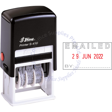 SHINY SELF INKING STAMP W/DATE S-410 EMAILED