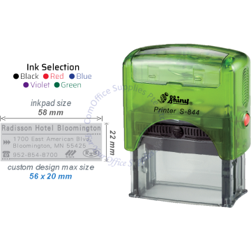 SHINY SELF INKING STAMP W/RUBBER S-844/854 58x22MM