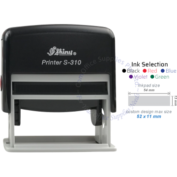 SHINY SELF INKING STAMP W/RUBBER S-310 54x13MM