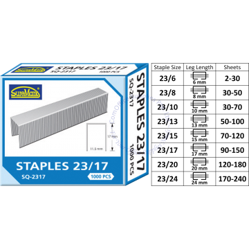 ELM/SUREMARK STAPLES REFILL NO.317 / SQ-2317 (23/17)