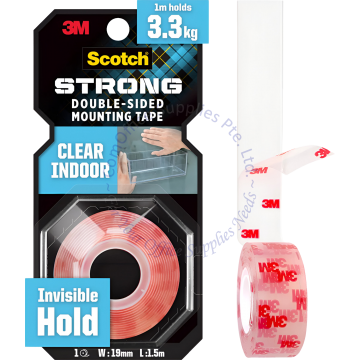 3M MOUNTING TAPE CLEAR 410-S19 19MMx1.5M