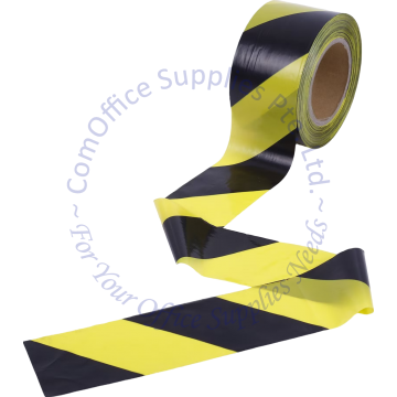 SAFETY BOUNDARY TAPE 48MM (2") x 40M BLACK/YELLOW