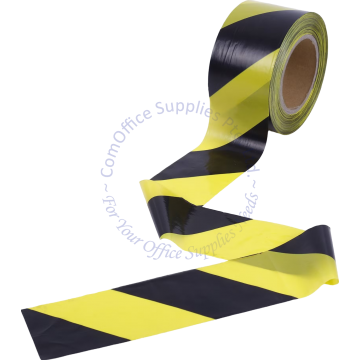 SAFETY BOUNDARY TAPE 72MM (3") x 40M (24s) BLACK/YELLOW