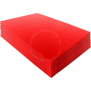 CORRUGATED PLASTIC BOARD 500x740x3MM - RED