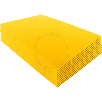 CORRUGATED PLASTIC BOARD 500x740x3MM - YELLOW
