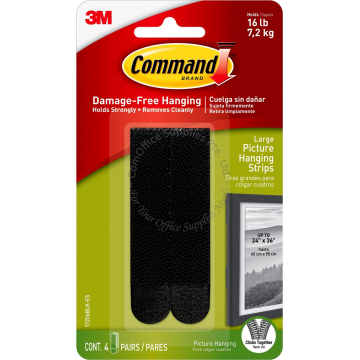 3M COMMAND PICTURE HANGING STRIPS BLACK 17206BLK LARGE