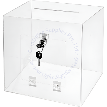 LUCKY DRAW BOX W/LOCK 10" CLEAR