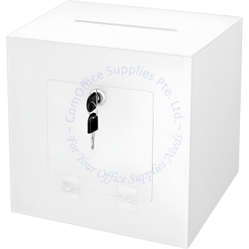 LUCKY DRAW BOX W/LOCK 10" WHITE