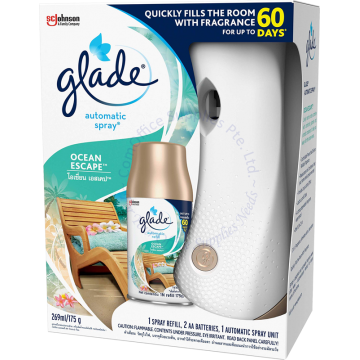 GLADE AUTOMATIC SPRAY STARTER KIT 269ML/175G - OCEAN ESCAPE