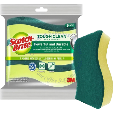 3M SCOTCH-BRITE TOUGH CLEAN SCRUB SPONGES 3M-LAM-STD/3-31 (3s)