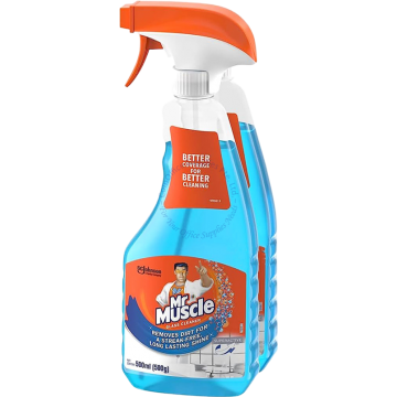 MR. MUSCLE GLASS CLEANER 500ML + REFILL 500ML - SUPER ACTIVE