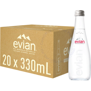 EVIAN GLASS BOTTLE MINERAL WATER (330MLx20s)