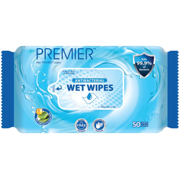 PREMIER ANTI-BACTERIAL WET WIPES (50s x 24PACKS)